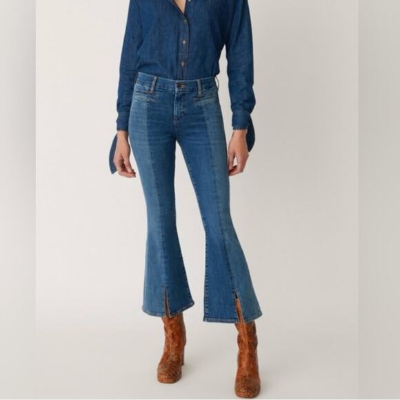 M.i.h Jeans Women’s Marrakesh Cropped Kick Flare Two Tone Sonia Jeans Size 29 - Picture 1 of 15
